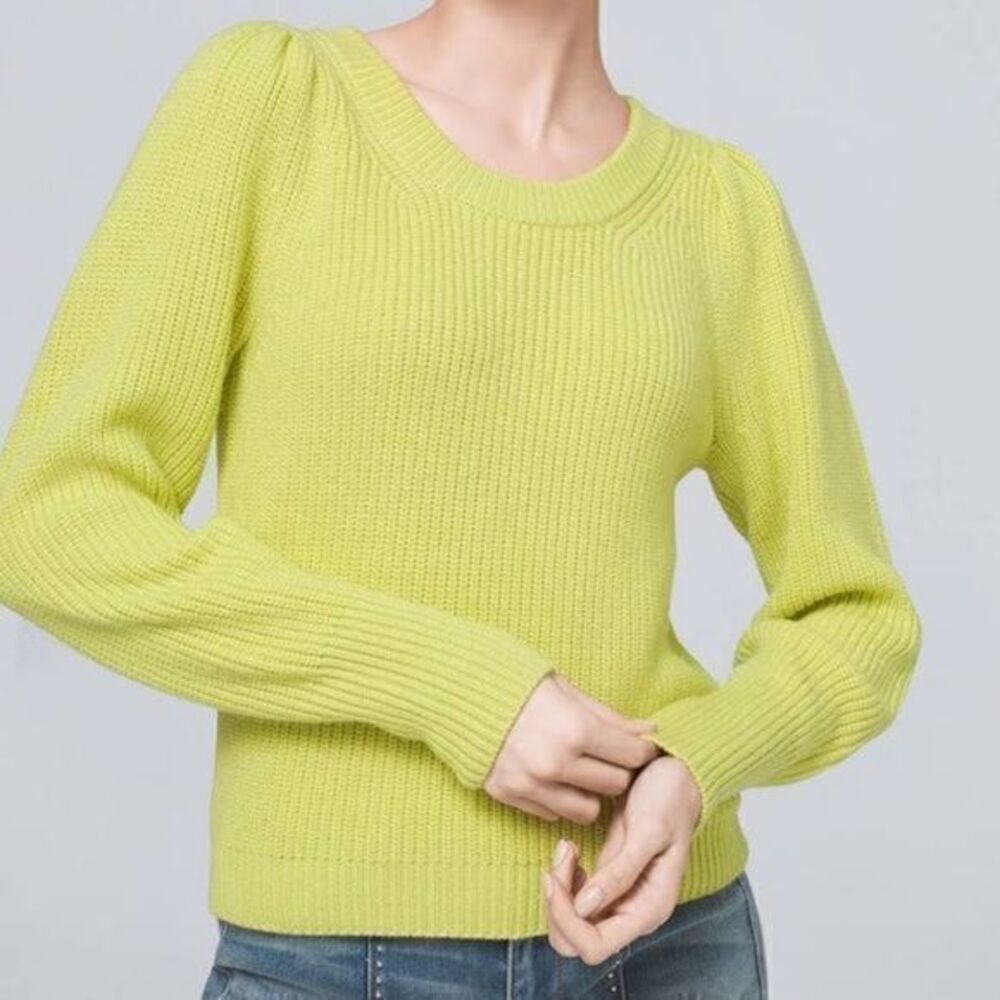 White House Black Market Puff Sleeve Ribbed Knit Size‎ Medium
